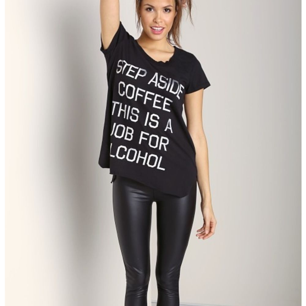Rebel Yell Graphic Oversized Short Sleeve T-Shirt Tunic Black Women's Size XS